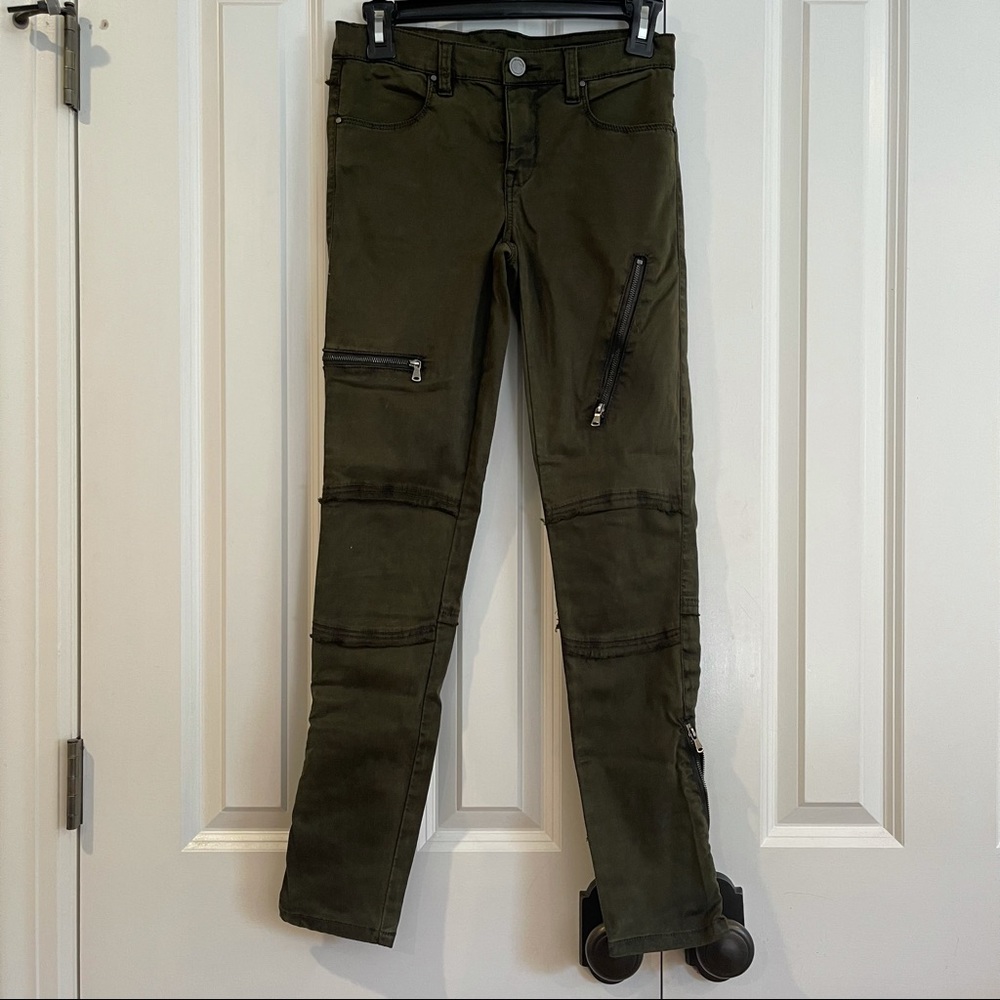 Blank NYC Olive Green Pants With Zippers